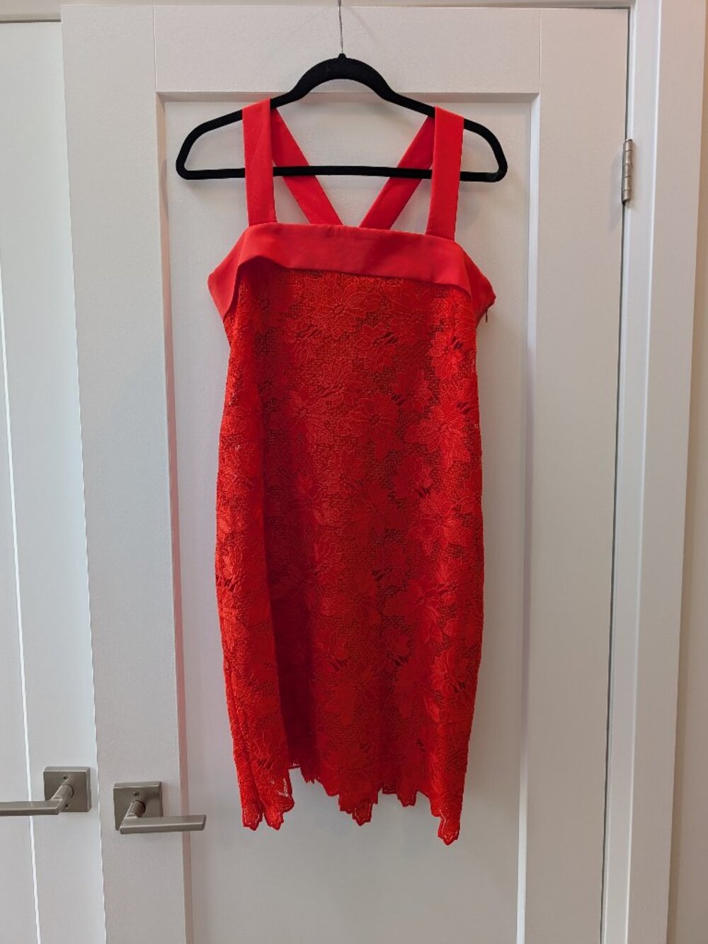 NWT Banana Republic Limited Edition Bow Back Lace Dress Coral Red Size 6